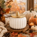 Ivory Harvest Ceramic Pumpkin Candle
