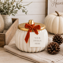 Ivory Harvest Ceramic Pumpkin Candle
