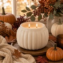 Ivory Harvest Ceramic Pumpkin Candle