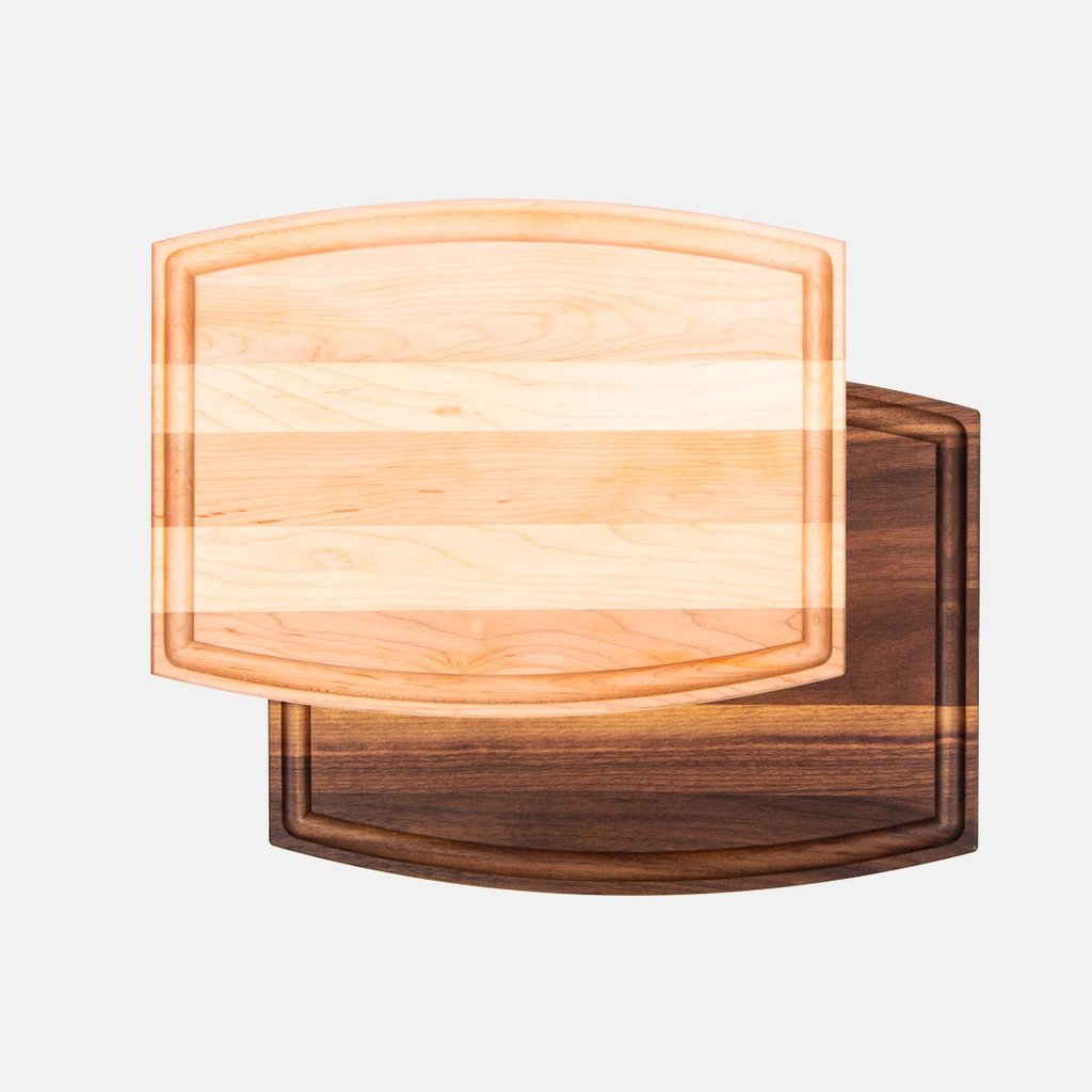 Arched Wood Cutting Board with Groove - 12" x 9"