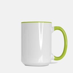 [K21-GW] Mug Deluxe 15 oz. (Green + White)